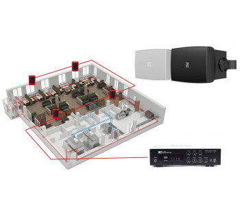 Акустическая система для ресторана, кафе 4 настенных колонки AUDAC WX302